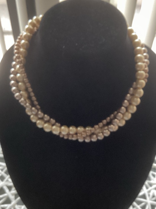 Jewelry - Classic Multi-Strand Champagne Pearl Necklace - Women Jewelry